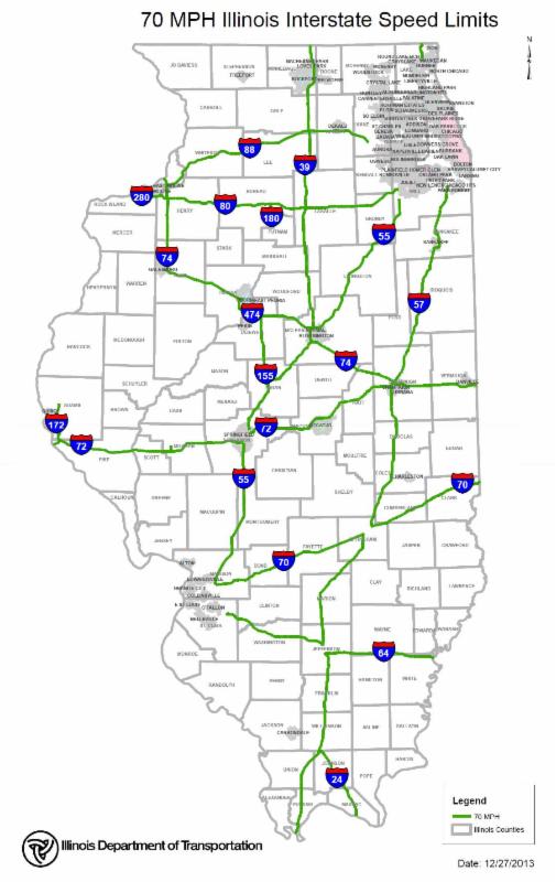 Some Illinois Highways See Increases in Speed Limit to 70 mph