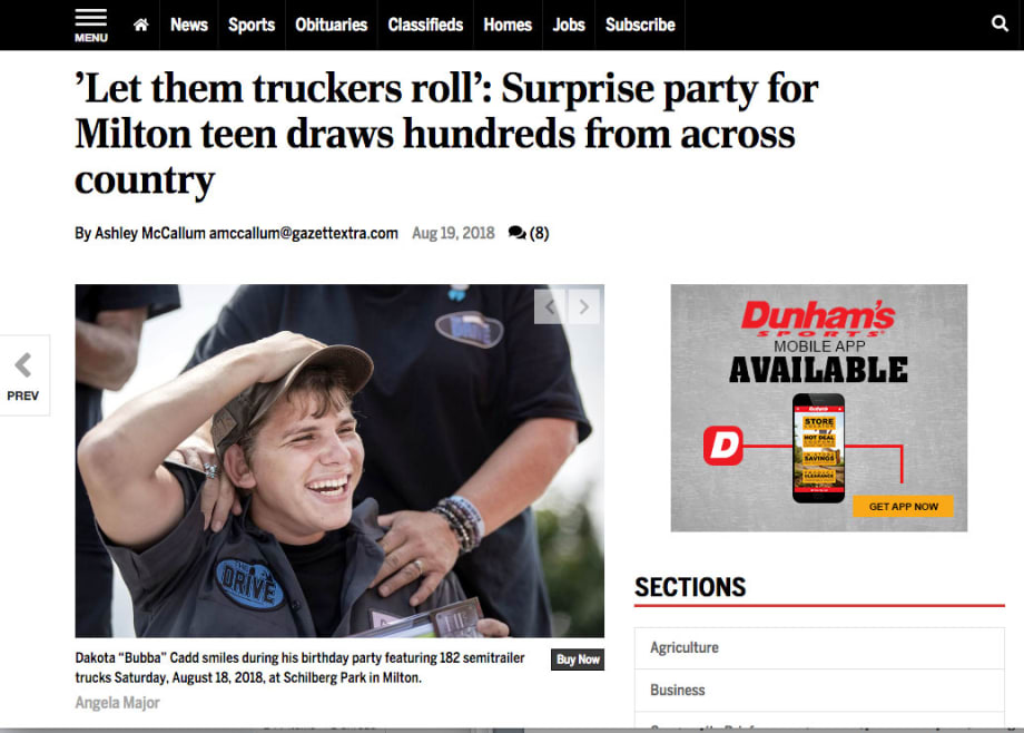 Truckers Give Teen Birthday He'll Never Forget