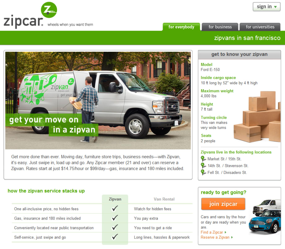 Zipcar Launches Pilot for 'Zipvan' Cargo Van Service in San Francisco
