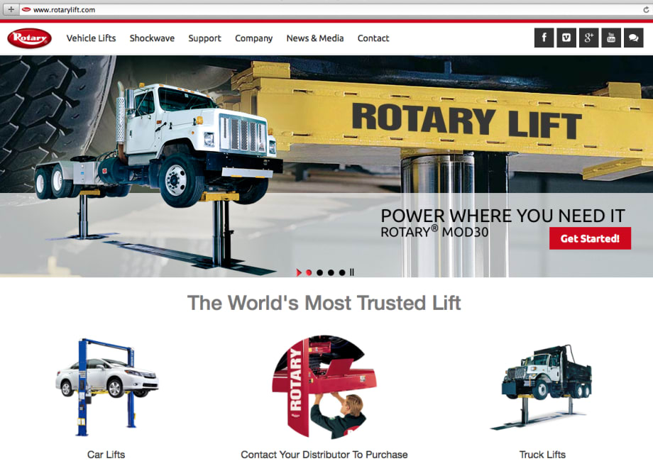 Rotary Lift Redesigns Website