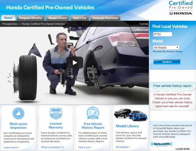 Carfax, Honda Extend CPO Program