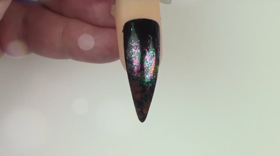 La Palm Gel Couple Stiletto Chrome Fade Nail Art