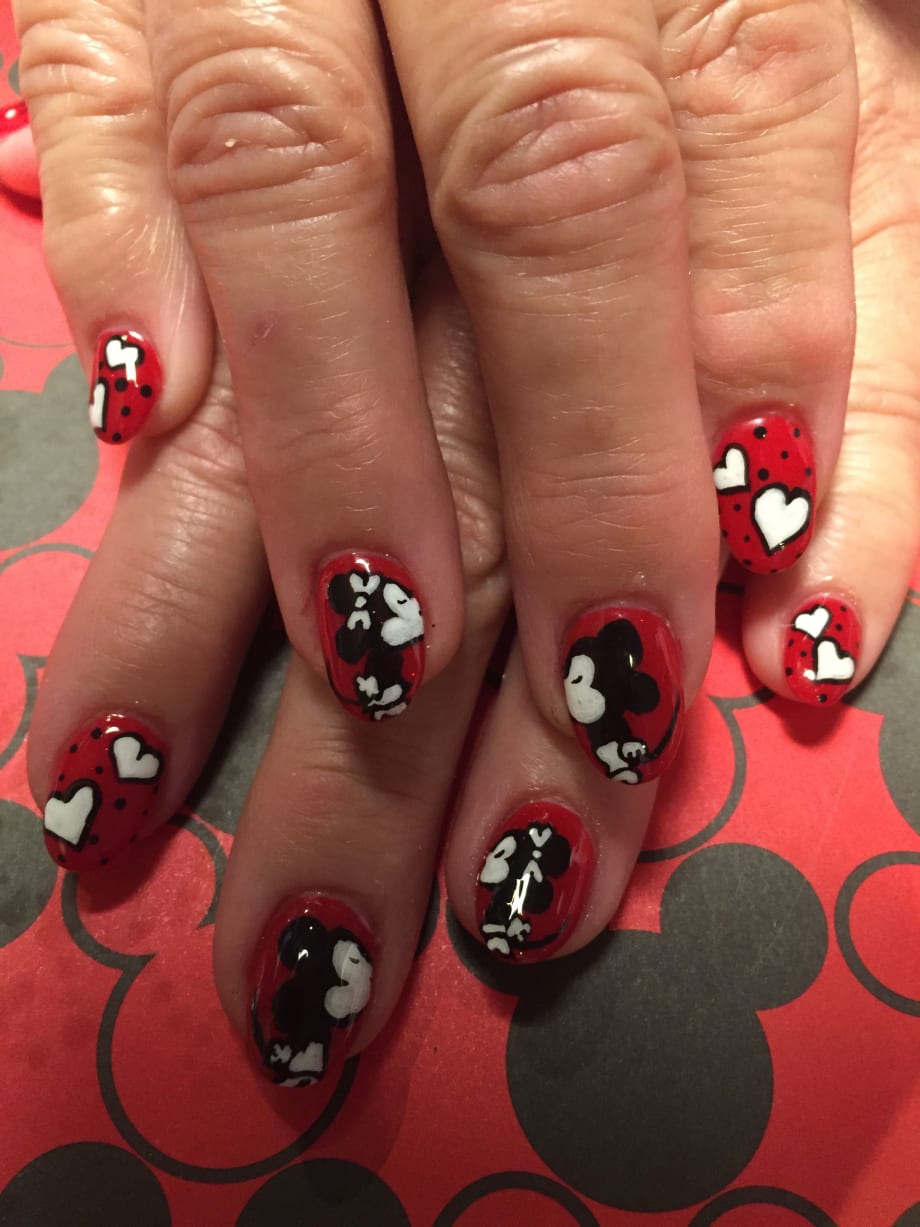 Day 85: Cupcake and Disney Character Nail Art