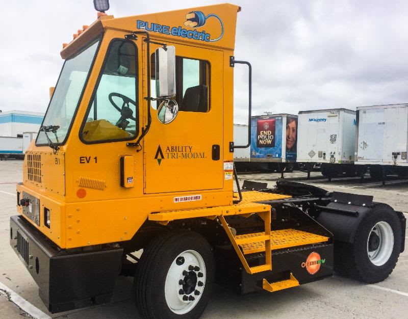 Ability Tri-Modal Deploys Orange EV Yard Trucks