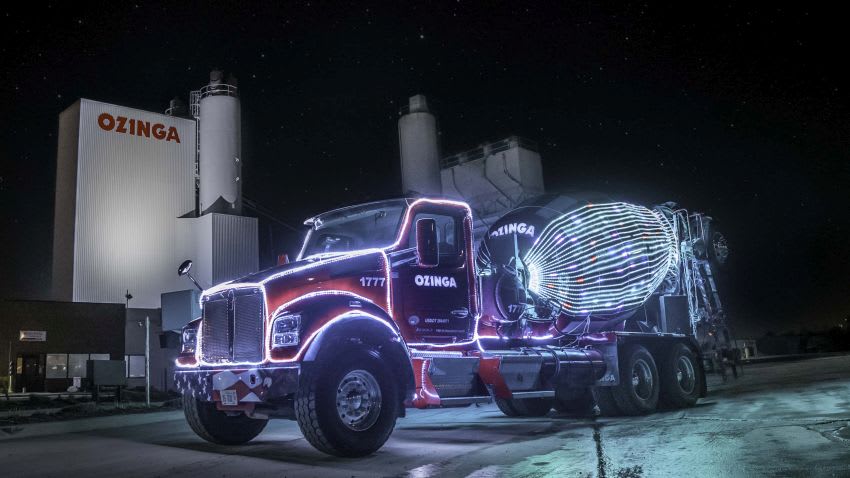 Ozinga Decks Out Ready Mix Truck with 20,000 LEDs