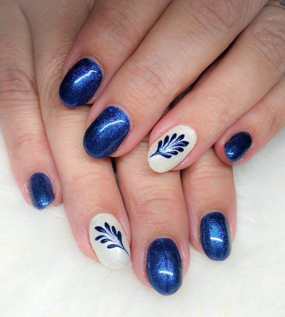 Day 11: Winter Blues Nail Art
