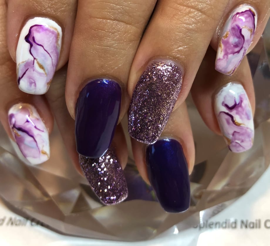 Day 12: Smoky Marble Nail Art