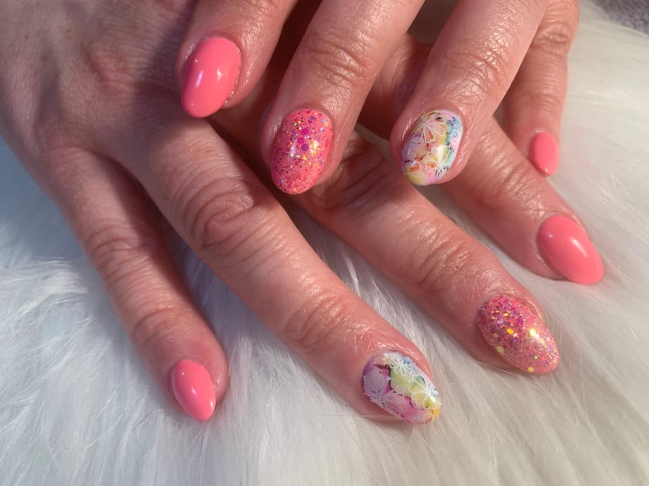 Day 167: Marble Flower Nail Art