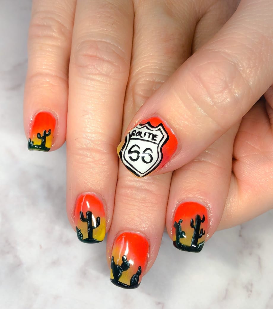 Day 180: Desert Road Trip Nail Art