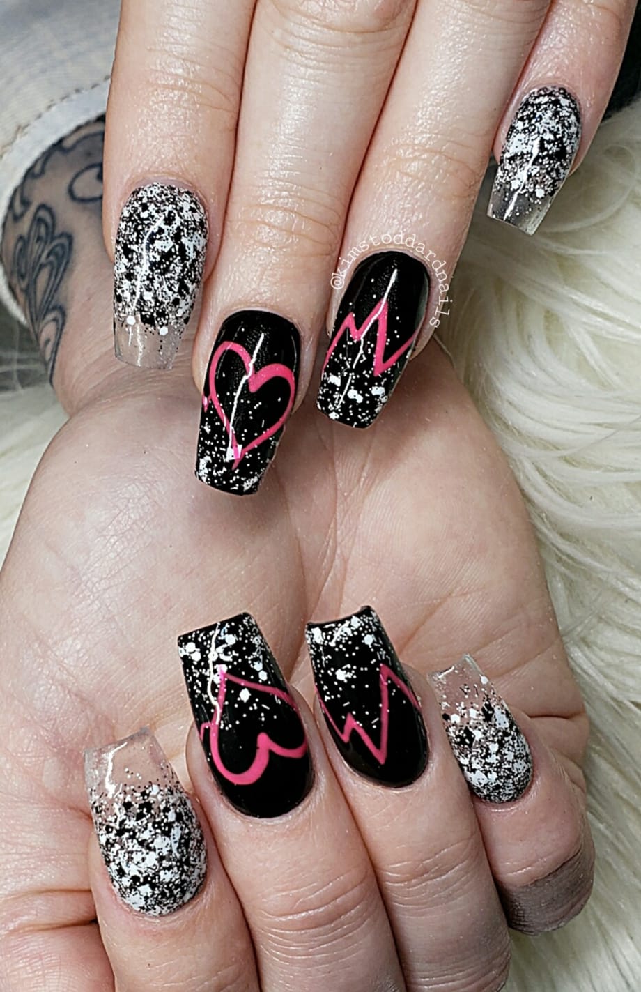 Day 37: Heartbeat Nail Art