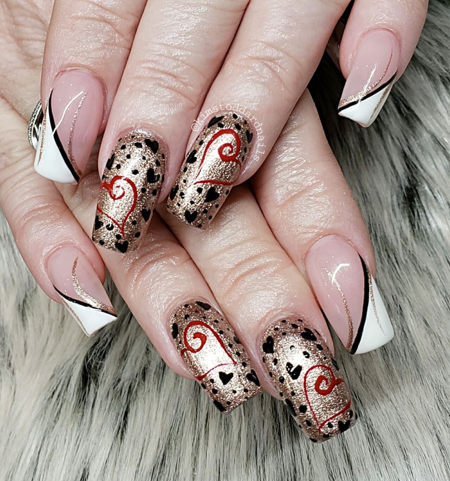 Day 43: Heart Print Nail Art