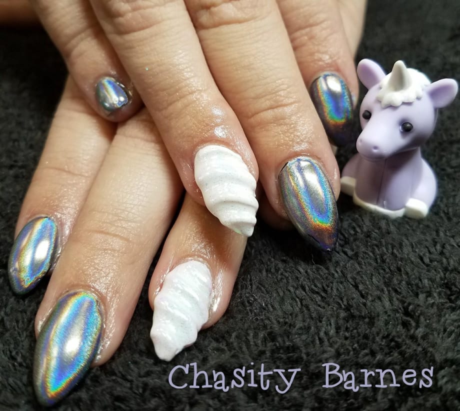 Day 50: Unicorn Holo Nail Art