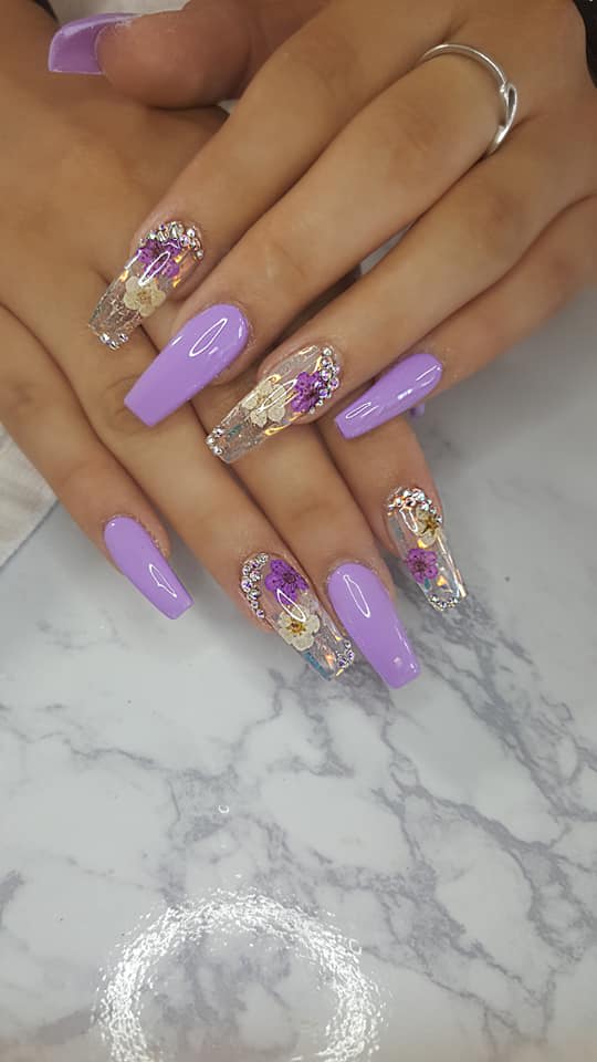 Day 52: Flowers and Embellishments Nail Art
