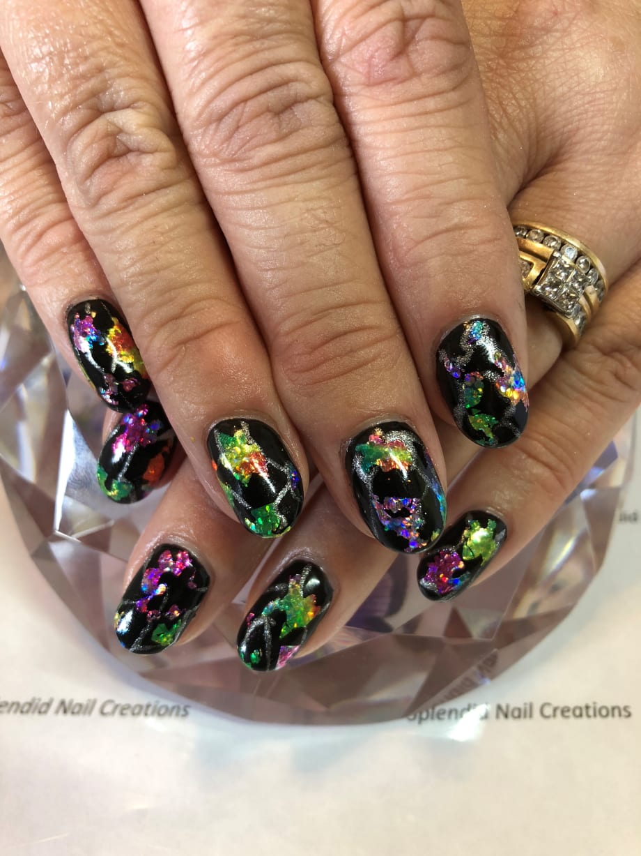 Day 5: Foil Tie-Dye Nail Art