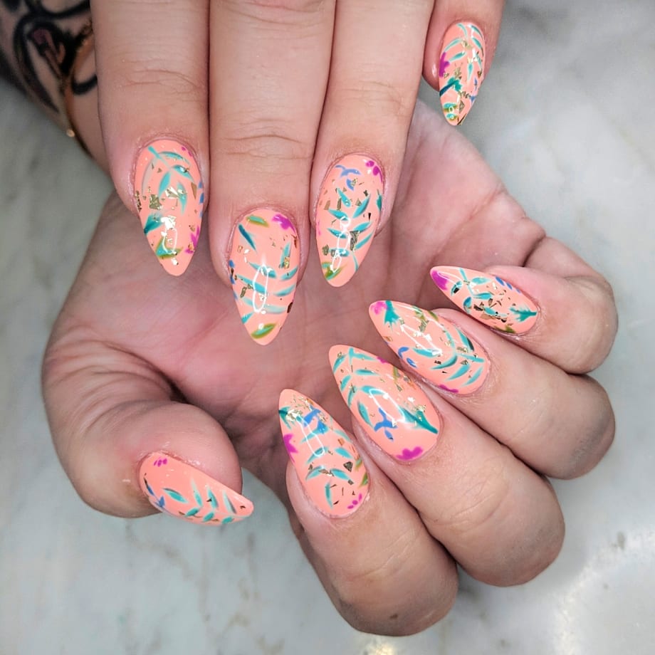 Day 63: Spring Flower Nail Art