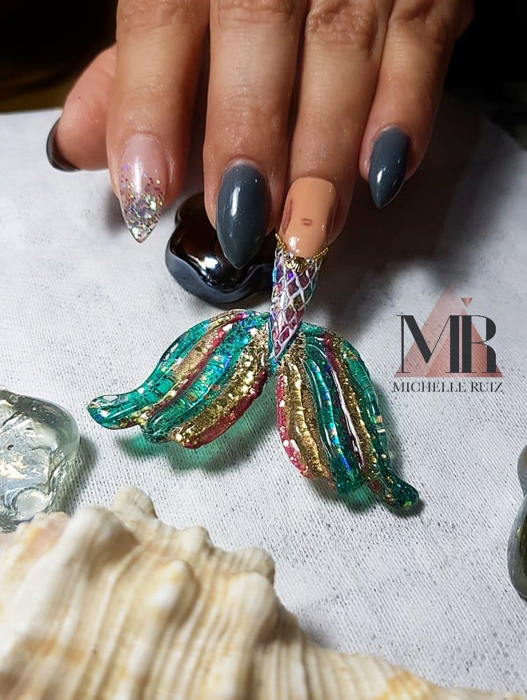 Day 64: Mermaid Tail Nail Art