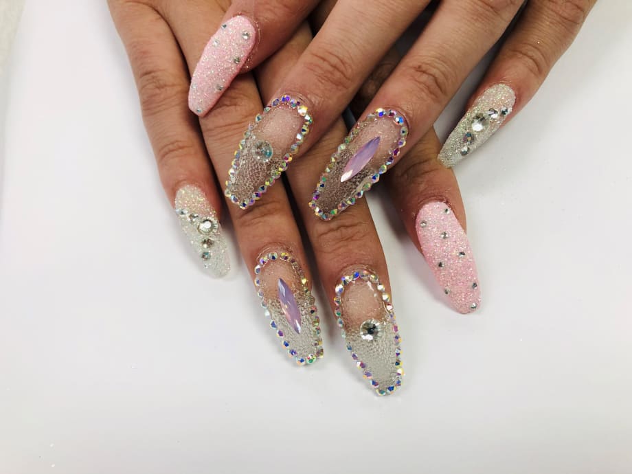 Day 71: Crystals and Sugaring Nail Art
