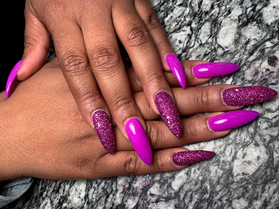 Day 74: Glitter Accent and Ombre Nail Art