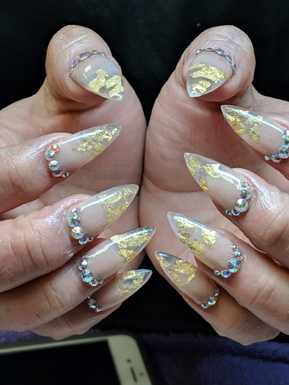 Day 80: Foiled and Embellished Nail Art