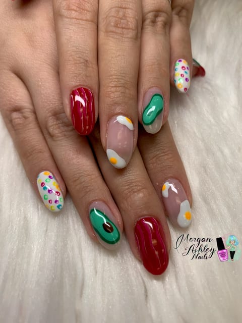 Day 196: Breakfast Nail Art