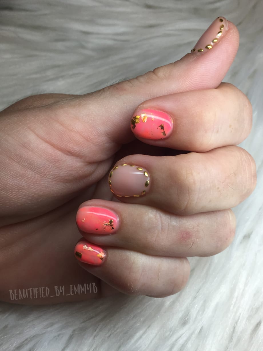 Day 273: Orange and Gold Nail Art