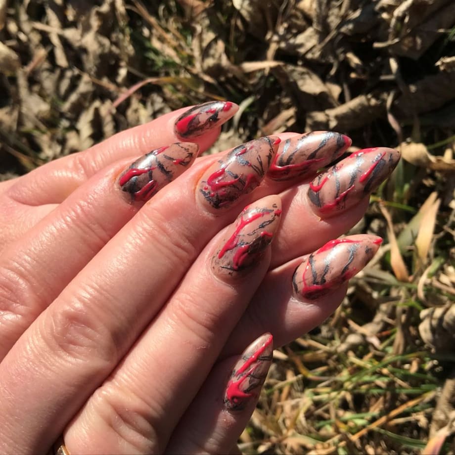 Day 274: Halloween Splatter Nail Art