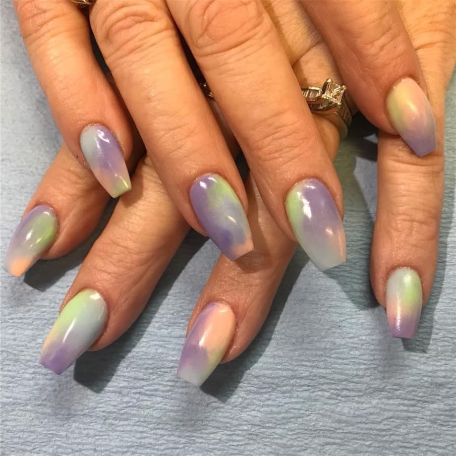 Day 313: Marble and Chevron Nail Art