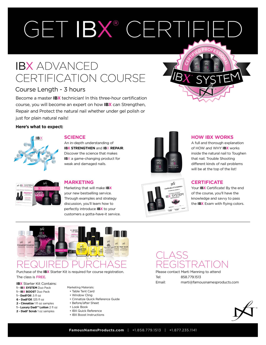 Famous Names Offers Free IBX Advanced Certification Class 