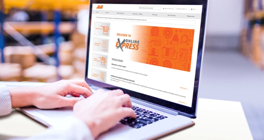 JLG Launches Online Express Parts Ordering