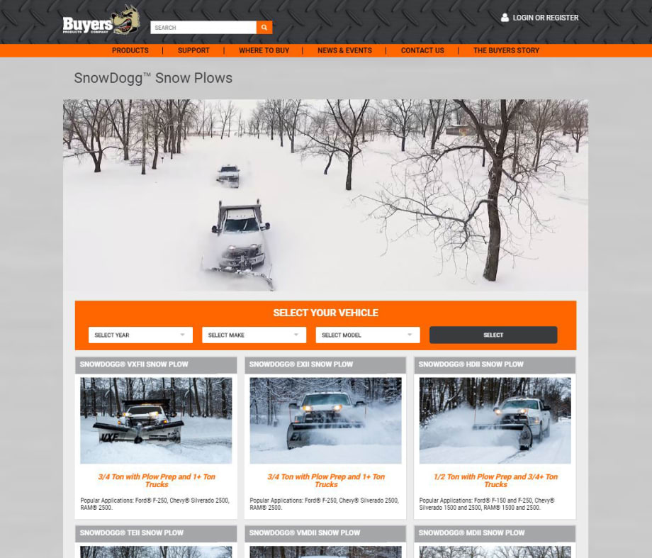 Buyers Simplifies Online Platform for SnowDogg Plows