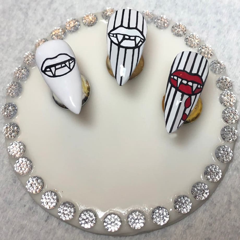 Spooky (but cute) Mummy and Vampire Nail Art for Halloween