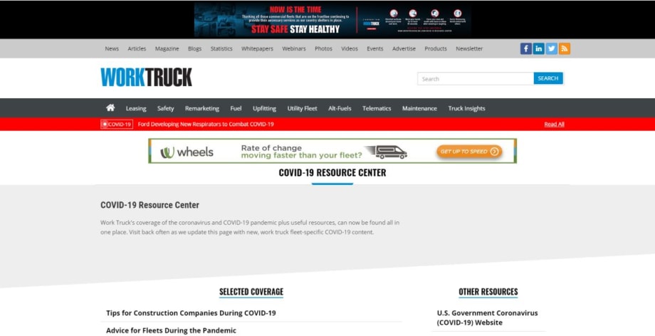 Work Truck's COVID-19 Resource Center 