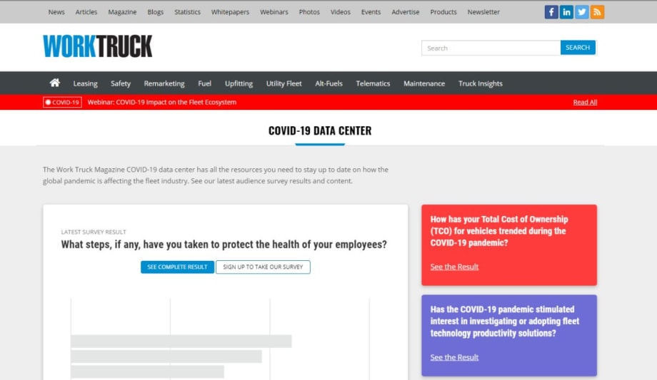 Work Truck Launches COVID-19 Data Center