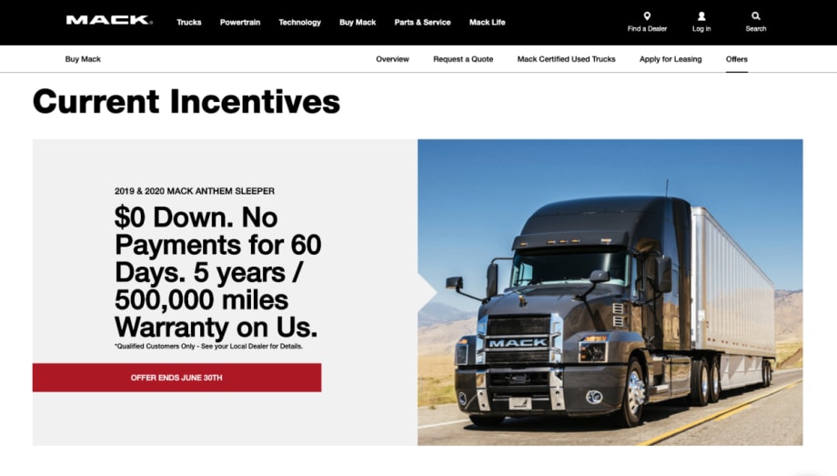 Mack, Volvo Extend Special Finance Offers
