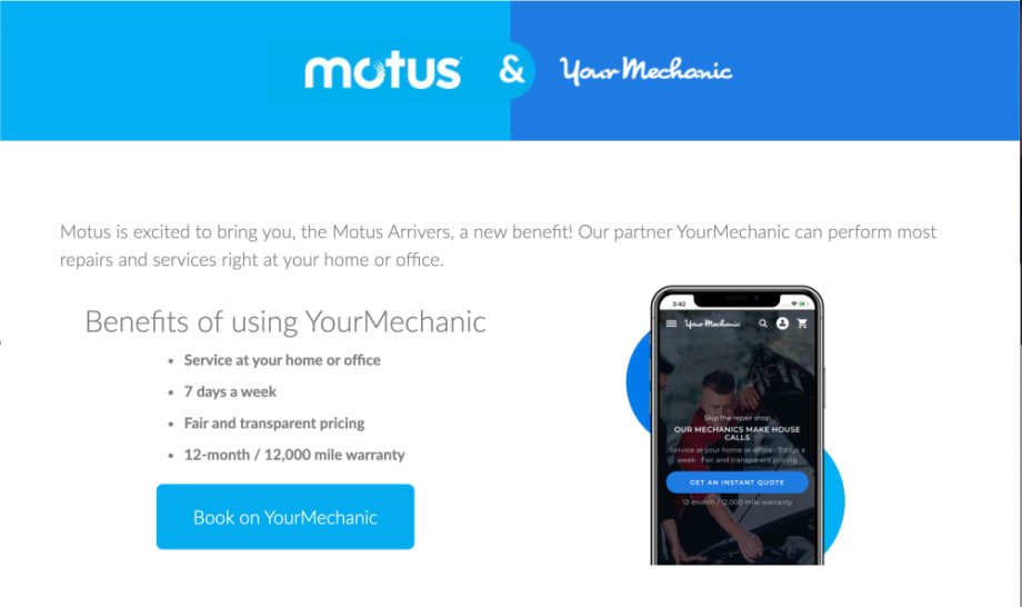 YourMechanic & Motus Launch Mobile Maintenance Program