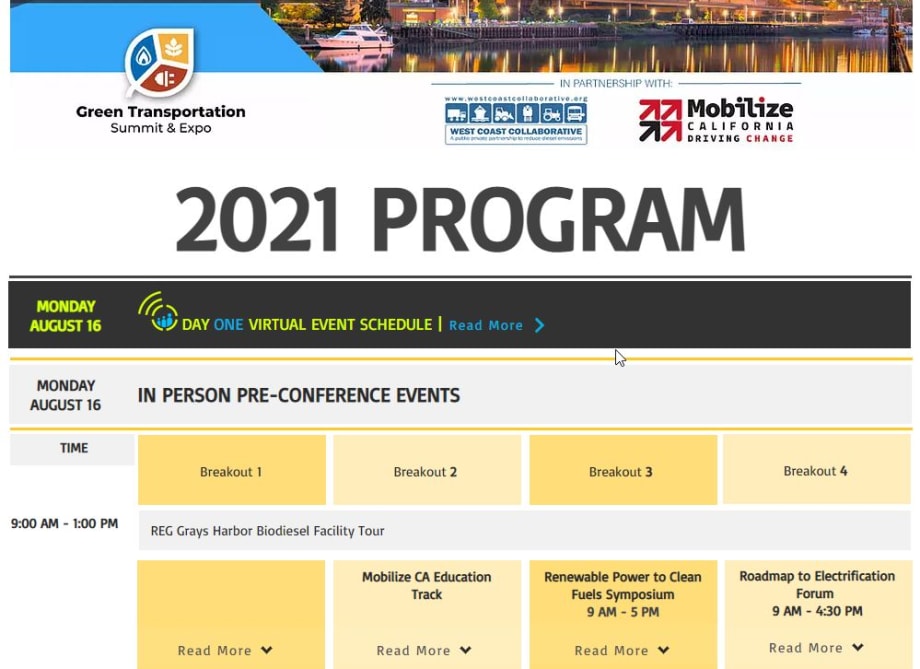Program for 2021 Green Transportation Summit & Expo Live