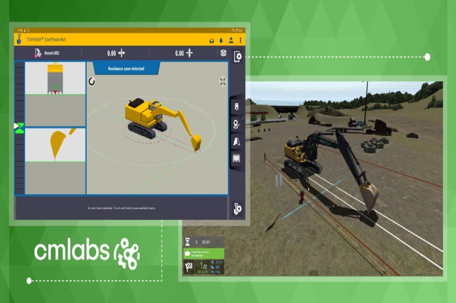 CM Labs Offers Trimble Earthworks Grade Control Platform on Excavator Simulator