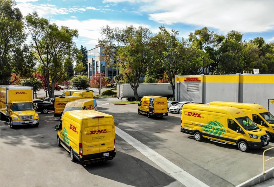 DHL Adds 45 More E-Transit Vans to Palo Alto Fleet