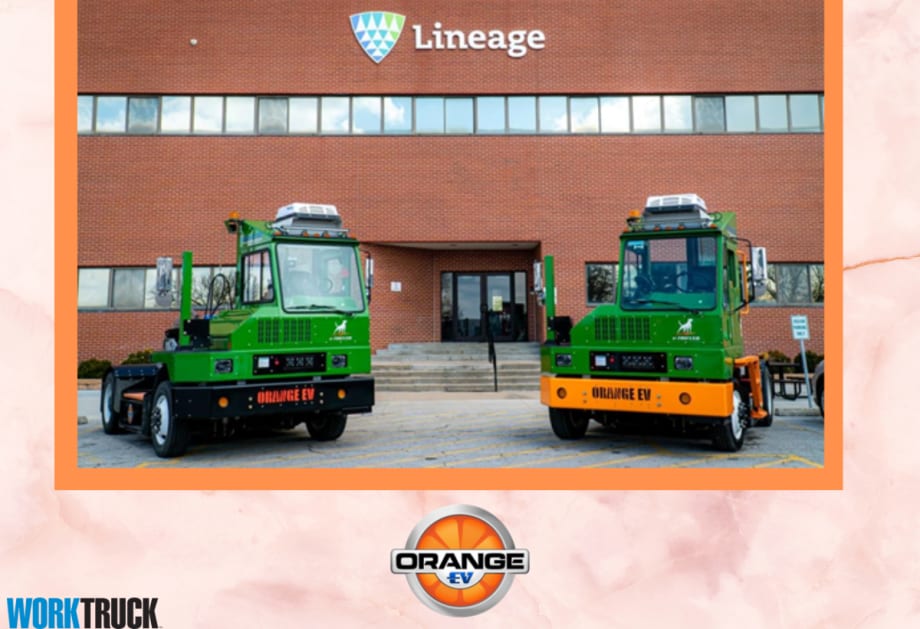 Orange EV Yard Trucks Deployed to Lineage Logistics