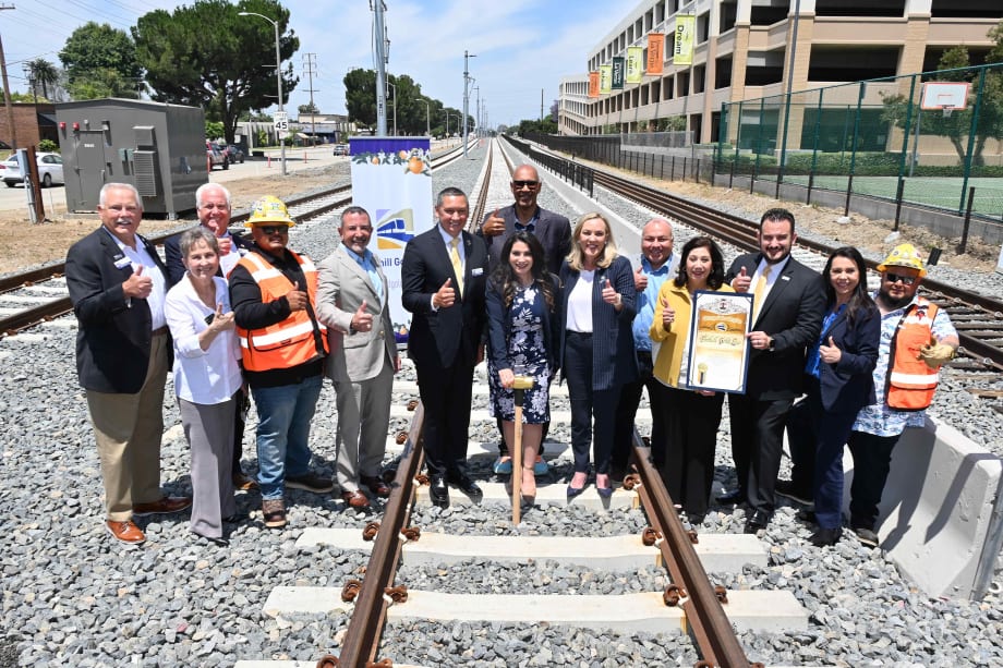 Foothill Gold Line Celebrates Completion of Work for New Light Rail Track System