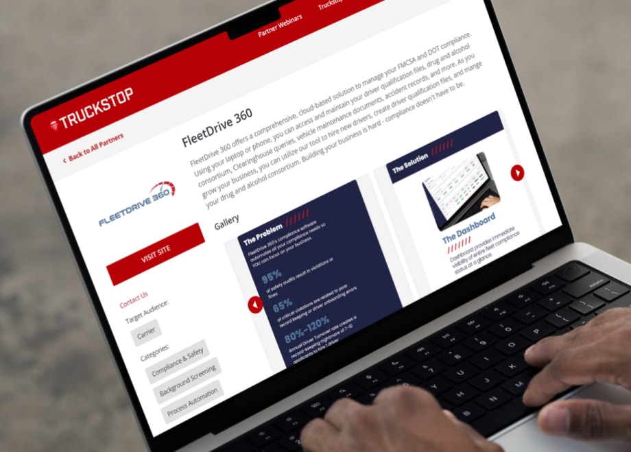 Truckstop Partner Marketplace Adds FleetDrive 360