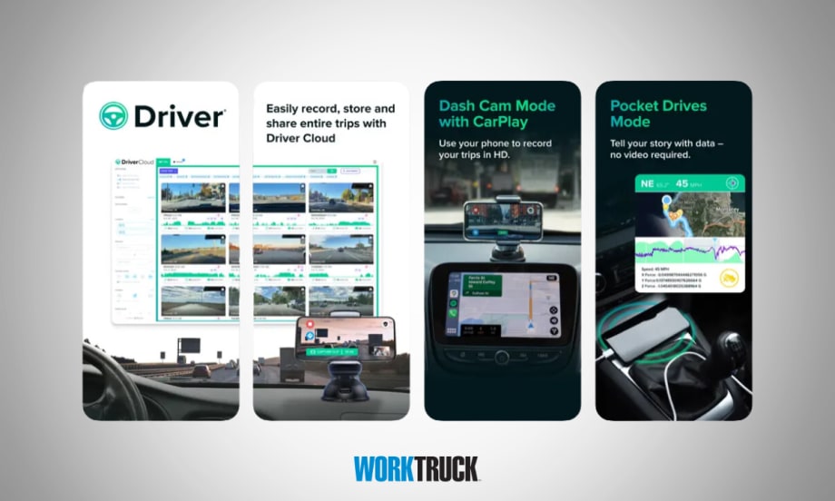 Two screen captures of of the Driver Technologies app