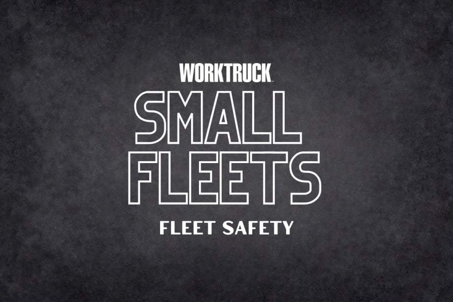 Black background with Work Truck, Small Fleets: Fleet Safety