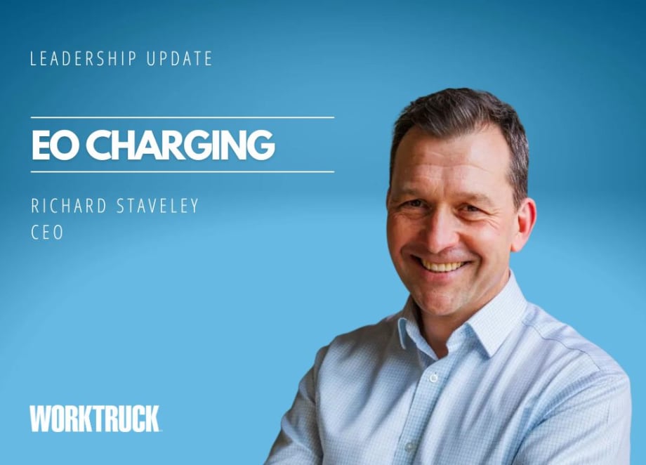 Man is shown in blue shirt in front of a blue background with name, Richard Staveley, and words that say Leadership Update.