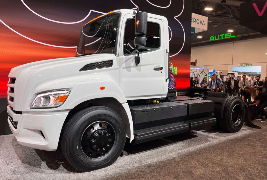 White Tern tractor on expo floor