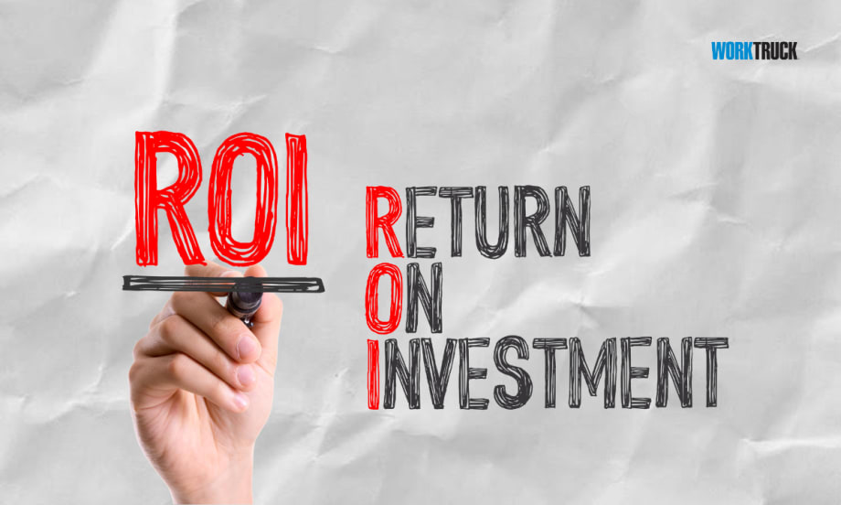 ROI - Return On Investment with hand writing on screen