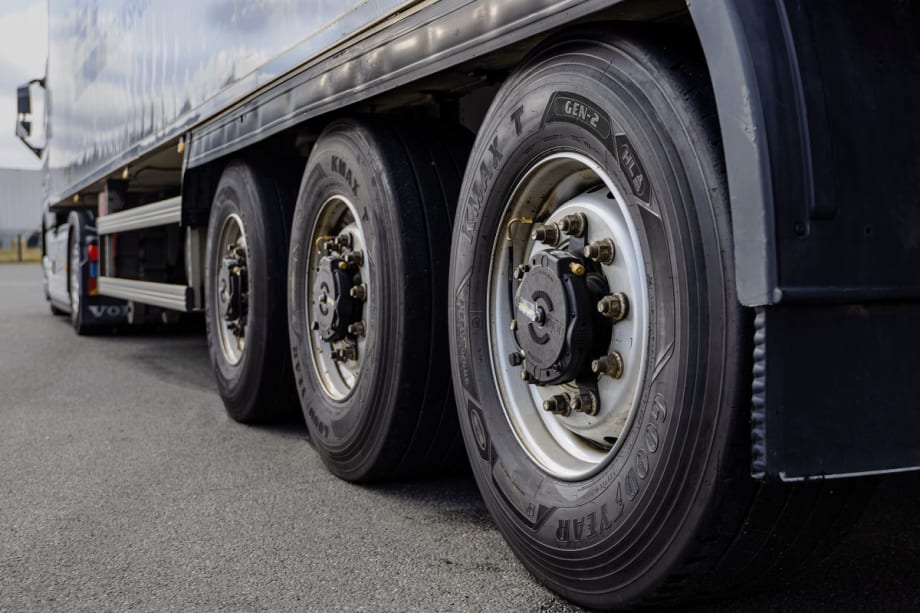 Goodyear tires on a truck trailer
