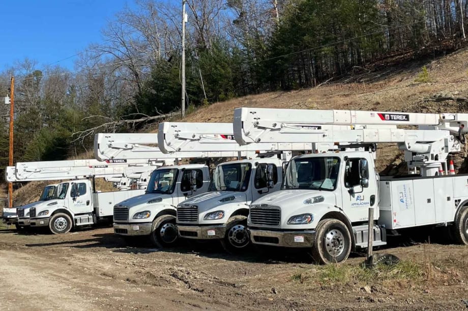 Appalachian Utility trucks in white