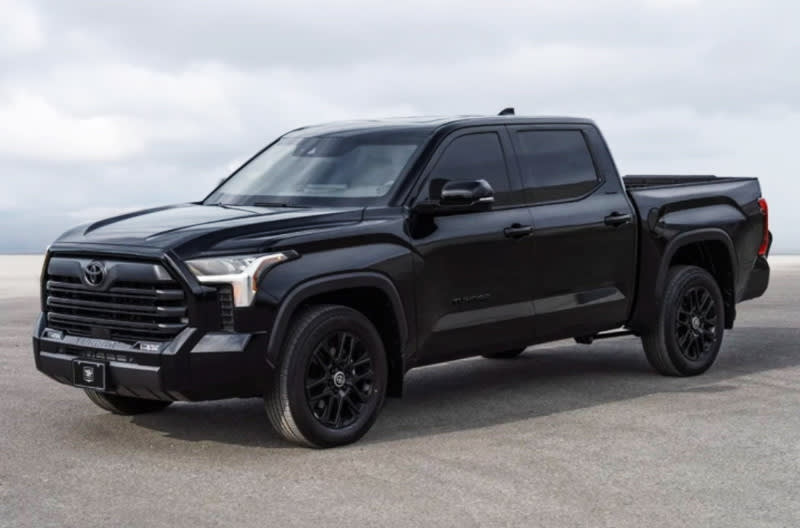black pickup truck parked
