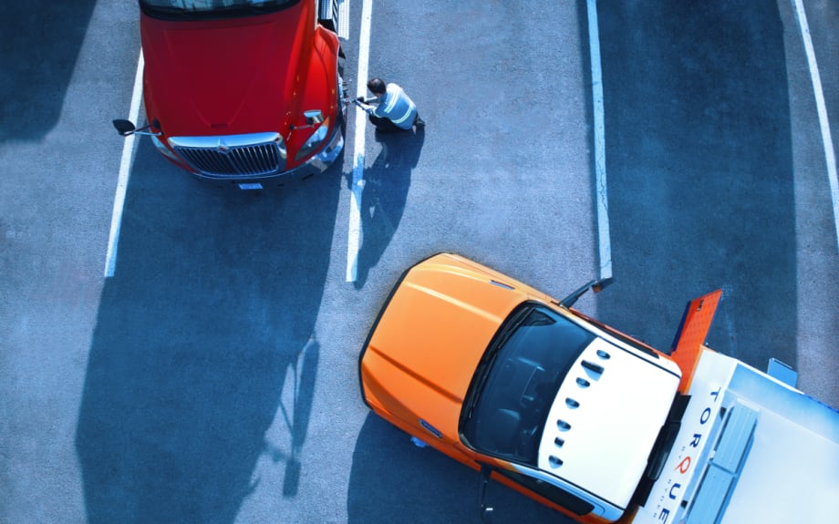 Image of a truck in a parking lot.